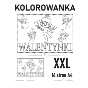 Walentynki kolorowanka XXL (16 stron) pdf
